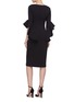 Back View - Click To Enlarge - REBECCA VALLANCE - 'Carline' drape ruffle cuff zip front crepe dress