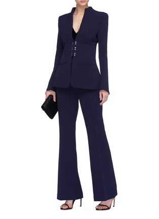 Figure View - Click To Enlarge - REBECCA VALLANCE - 'Mimosa' stud hook-and-eye suiting blazer