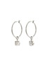 Main View - Click To Enlarge - JOOMI LIM - Glass crystal faux pearl charm mismatched hoop earrings