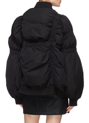 Back View - Click To Enlarge - JINNNN - Puff sleeve ruched down bomber jacket