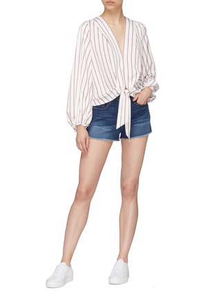 Figure View - Click To Enlarge - FRAME - 'Le Cut Off Williams' raw edge cuff denim shorts
