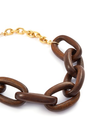 Detail View - Click To Enlarge - KENNETH JAY LANE - Wood chain link necklace