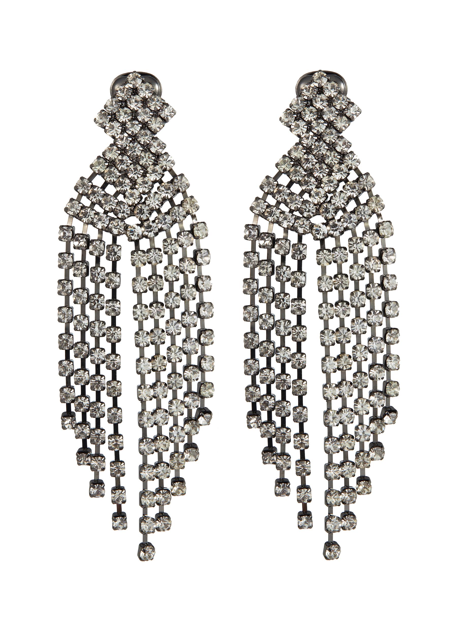 Kenneth Jay Lane Gl Crystal Waterfall Fringe Drop Clip Earrings Main View Click To Enlarge Kenneth Jay Lane Gl Crystal Waterfall Fringe Drop