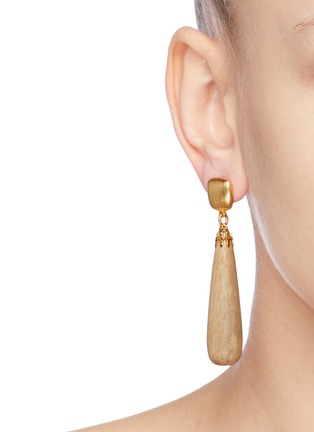 Figure View - Click To Enlarge - KENNETH JAY LANE - Woode teardrop drop earrings