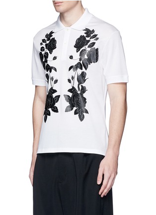 Front View - Click To Enlarge - ALEXANDER MCQUEEN - Floral print polo shirt