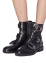 Figure View - Click To Enlarge - STELLA LUNA - Buckled strap leather ankle boots