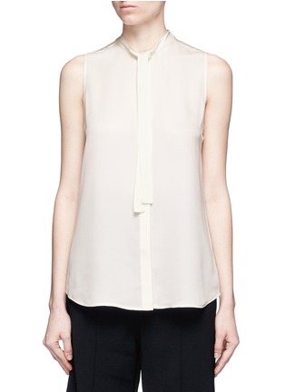 Main View - Click To Enlarge - THEORY - 'Jazlina' tie neck silk blouse