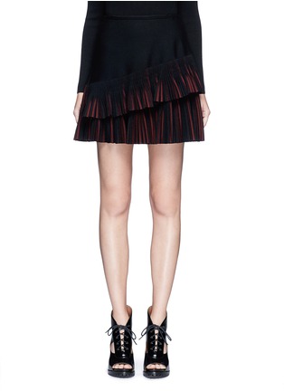 Main View - Click To Enlarge - ALAÏA - 'Seguidille' plissé pleat knit skirt