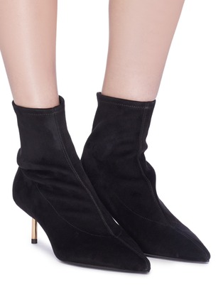 Figure View - Click To Enlarge - STELLA LUNA - Pin heel suede ankle boots