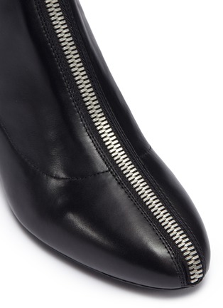 Detail View - Click To Enlarge - STELLA LUNA - Turnlock zip leather ankle boots