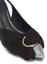 Detail View - Click To Enlarge - STELLA LUNA - Cone heel glitter toe half bow slingback pumps