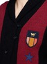 Detail View - Click To Enlarge - STELLA MCCARTNEY - Varsity badge embroidered stripe cardigan