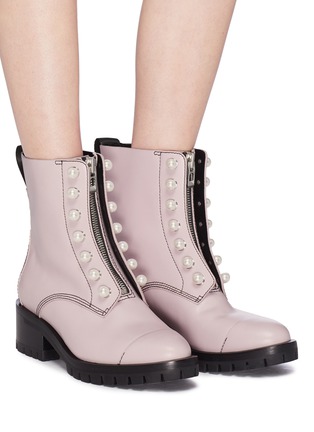 Figure View - Click To Enlarge - 3.1 PHILLIP LIM - 'Hayett' faux pearl leather ankle boots