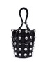 Main View - Click To Enlarge - ALEXANDER WANG - 'Roxy' glass stud mini cage leather bucket bag