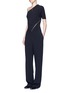Figure View - Click To Enlarge - STELLA MCCARTNEY - 'Elisa' one shoulder zip front crepe jumpsuit