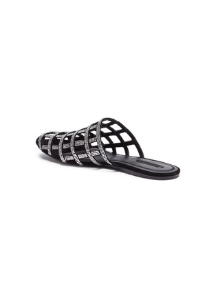 Detail View - Click To Enlarge - ALEXANDER WANG - 'Alison' strass caged suede slides