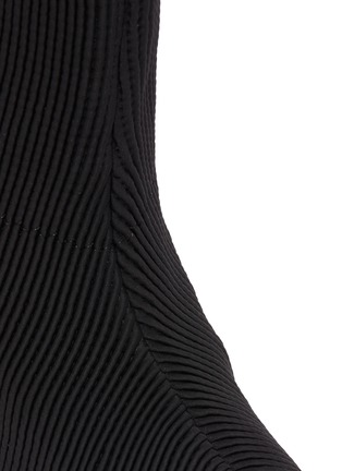 Detail View - Click To Enlarge - ALEXANDER WANG - 'Eri' ball chain trim sock knit ankle boots