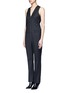 Front View - Click To Enlarge - GIVENCHY - Pinstripe wool jumpsuit