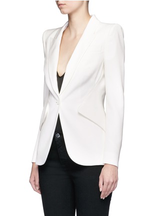 Front View - Click To Enlarge - ALEXANDER MCQUEEN - Wool grain de poudre boxy tailored jacket