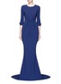 Main View - Click To Enlarge - STELLA MCCARTNEY - Ruched waist 3/4 sleeve gown