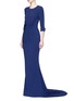Figure View - Click To Enlarge - STELLA MCCARTNEY - Ruched waist 3/4 sleeve gown