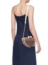Figure View - Click To Enlarge - CECILIA MA - 'Moon Cage' faux pearl brass clutch