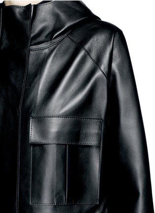 Detail View - Click To Enlarge - THE ROW - 'Dusa' hooded leather coat