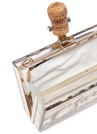 Detail View - Click To Enlarge - CECILIA MA - 'Cheers' glitter acrylic box clutch