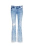 Main View - Click To Enlarge - 72877 - Distressed washed slim bootcut jeans