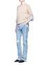 Figure View - Click To Enlarge - 72877 - Distressed washed slim bootcut jeans