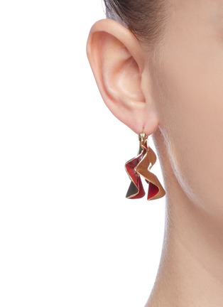 Figure View - Click To Enlarge - ELLERY - 'Flourish' small ruffle hoop drop earrings
