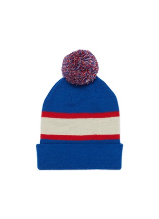 Figure View - Click To Enlarge - ISABEL MARANT - 'Halden' pompom colourblock wool knit beanie
