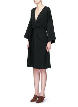Front View - Click To Enlarge - ROSETTA GETTY - Twist knot front kimono dress