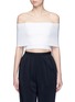 Main View - Click To Enlarge - ROSETTA GETTY - Rib knit off-shoulder cropped top