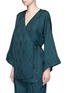 Front View - Click To Enlarge - ROSETTA GETTY - Cutout sleeve kimono wrap top