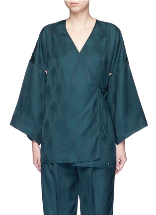 Main View - Click To Enlarge - ROSETTA GETTY - Cutout sleeve kimono wrap top