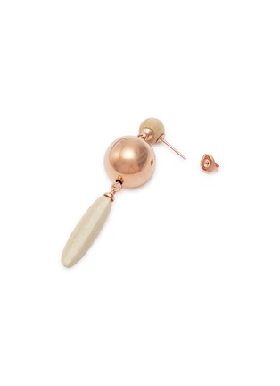 Detail View - Click To Enlarge - ISABEL MARANT - Small ball stud wood drop earrings