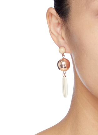 Figure View - Click To Enlarge - ISABEL MARANT - Small ball stud wood drop earrings