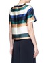 Back View - Click To Enlarge - ROSETTA GETTY - Stripe silk blend satin cropped T-shirt