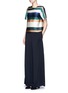 Figure View - Click To Enlarge - ROSETTA GETTY - Stripe silk blend satin cropped T-shirt