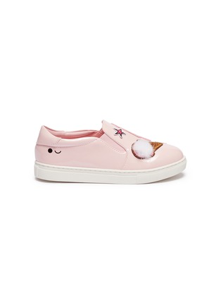 Main View - Click To Enlarge - WINK - 'Ice Cream' patch kids leather skate slip-ons