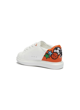 Figure View - Click To Enlarge - WINK - 'Popcorn' ball patch colourblock leather kid sneakers