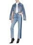 Figure View - Click To Enlarge - TRE BY NATALIE RATABESI - Button placket sleeve cropped jacket