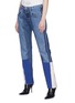 Front View - Click To Enlarge - TRE BY NATALIE RATABESI - 'Selena' stripe outseam patchwork jeans