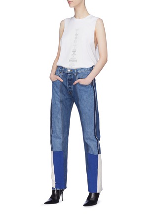 Figure View - Click To Enlarge - TRE BY NATALIE RATABESI - 'Selena' stripe outseam patchwork jeans