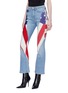Front View - Click To Enlarge - TRE BY NATALIE RATABESI - Flag panel flared jeans
