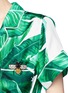 Detail View - Click To Enlarge - - - Embellished banana leaf print belted silk pyjama top