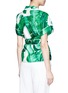 Back View - Click To Enlarge - - - Embellished banana leaf print belted silk pyjama top
