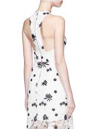 Back View - Click To Enlarge - ALICE & OLIVIA - 'Tru' floral guipure lace racerback cropped top