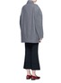 Back View - Click To Enlarge - STELLA MCCARTNEY - Cable knit sleeve felted wool blend coat